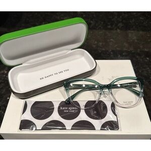 Kate Spade HANA frame acetate green pink  case/cloth NWT NO RETURNS